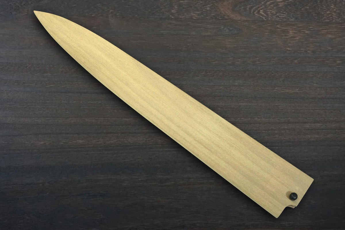 Left Handed Magnolia Saya Sheath with Ebony Pin for 240mm YanagibaSashimi