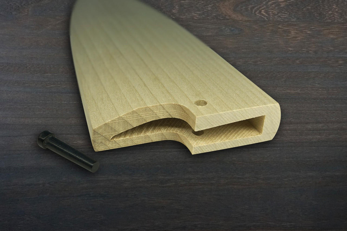 Left Handed Magnolia Saya Sheath with Ebony Pin for 165mm Deba Knife