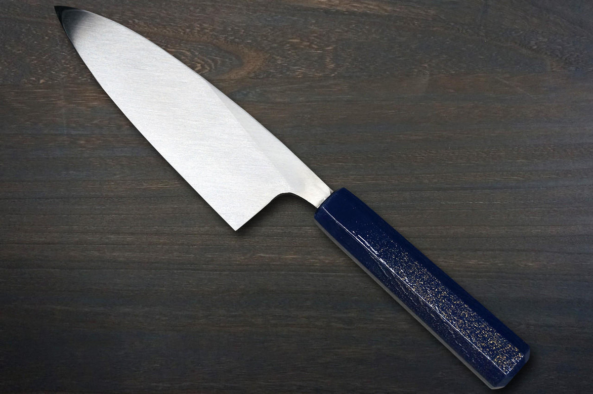 Sakai Takayuki INOX Japanese-style Nanairo Chefs Deba Knife 165mm ABS Resin Handle Blue-Pearl