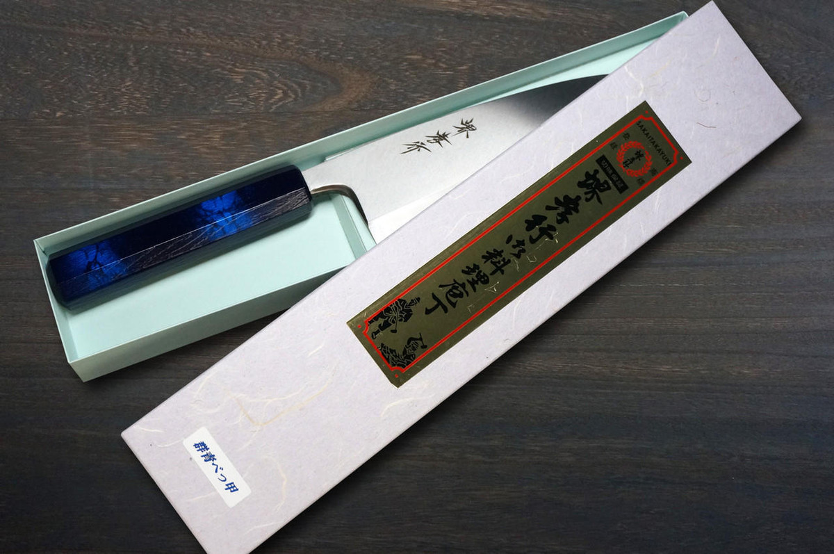 Sakai Takayuki INOX Japanese-style Nanairo Chefs Deba Knife 165mm ABS Resin Handle Blue-Tortoiseshell