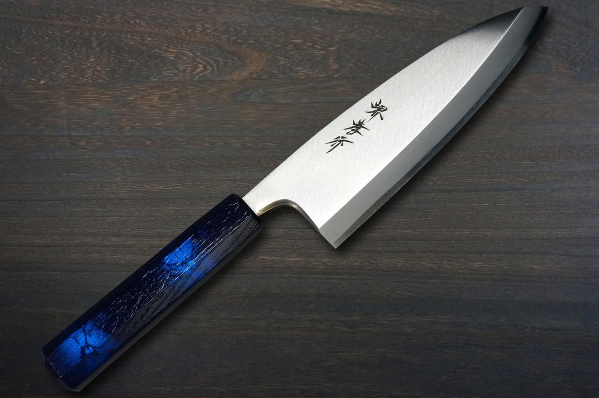 Sakai Takayuki INOX Japanese-style Nanairo Chefs Deba Knife 165mm ABS Resin Handle Blue-Tortoiseshell