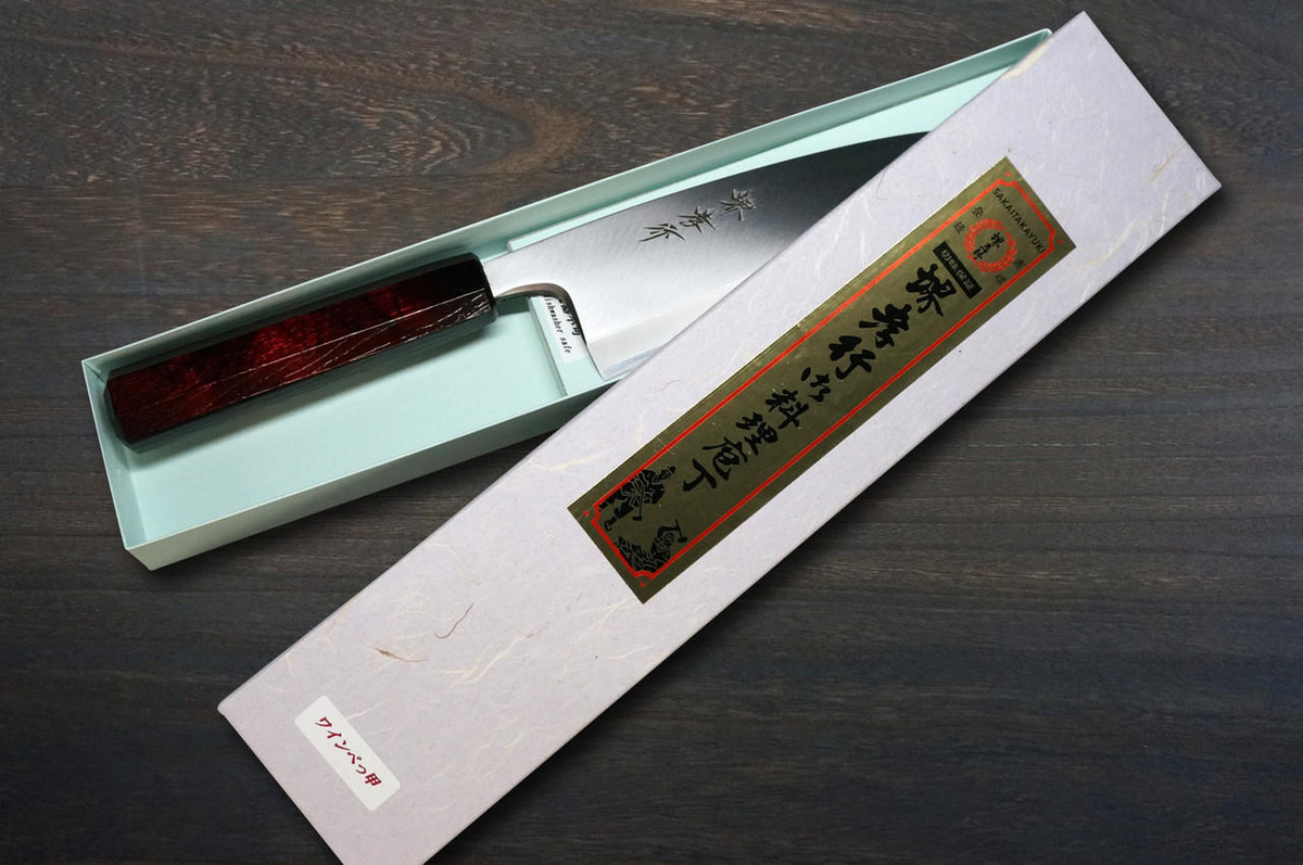 Sakai Takayuki INOX Japanese-style Nanairo Chefs Deba Knife 150mm ABS Resin Handle Wine-Tortoiseshell