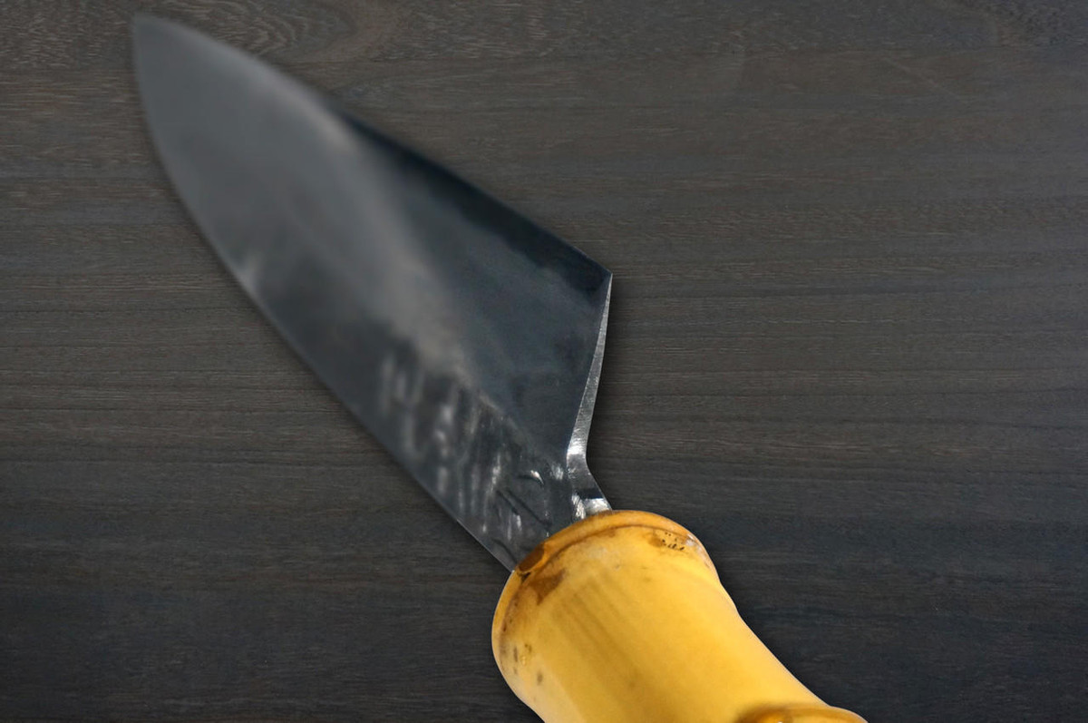 Shojiro Yasugi Steel Kurouchi (Bamboo Handle) Japanese Chef's Petty Knife(Utility) 130mm 