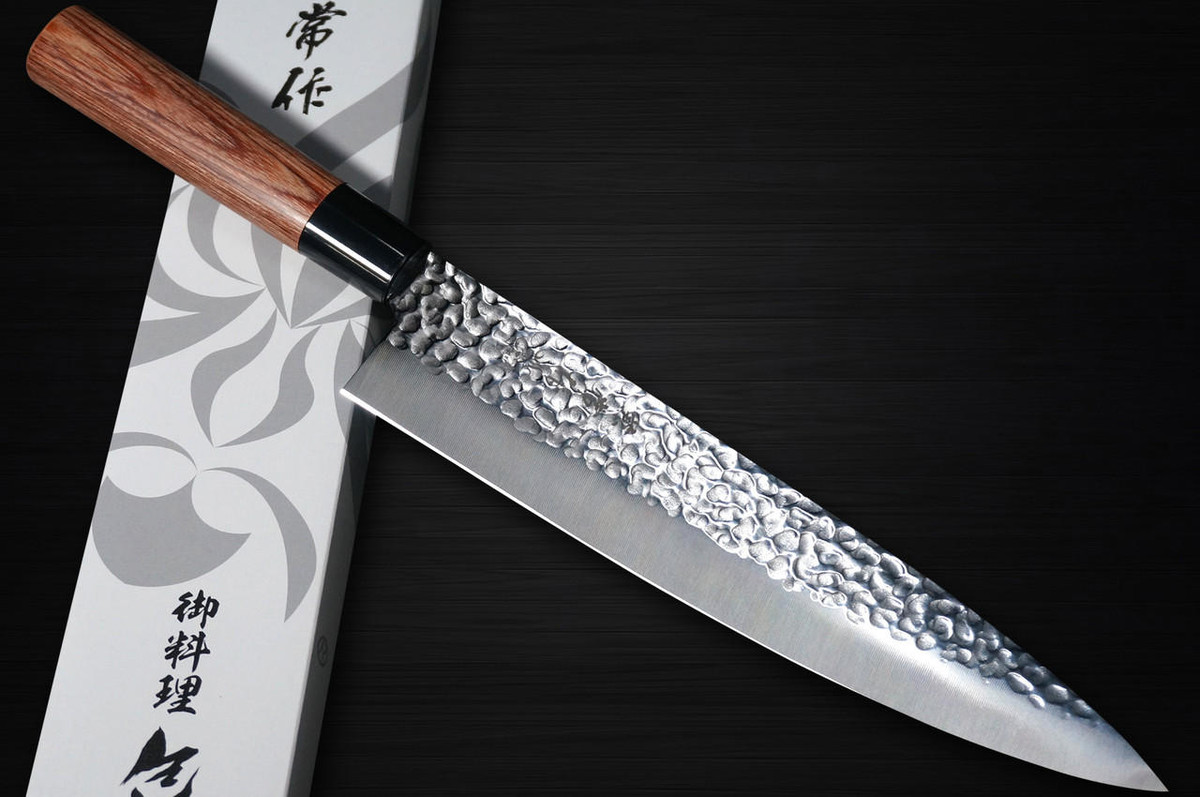 Kanetsune KC-950 DSR-1K6 Stainless Hammered Japanese Chef's Knife SET (Gyuto240-Gyuto210-Slicer240-Slicer210-Santoku-Vegetable-Petty) 