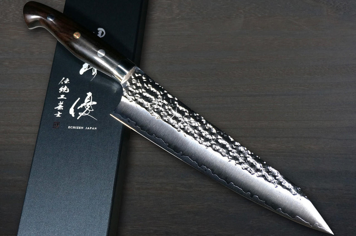 黑崎裕R2(SG2) 锤打闪光影定制EBC 日本厨师牛刀210mm 带乌木手柄| 日本刀
