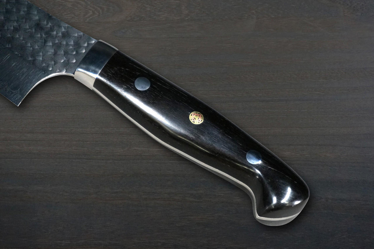 Yu Kurosaki R2(SG2) Hammered SENKO-EI Custom EBC Japanese Chef's Bunka Knife 165mm with Ebony Handle 