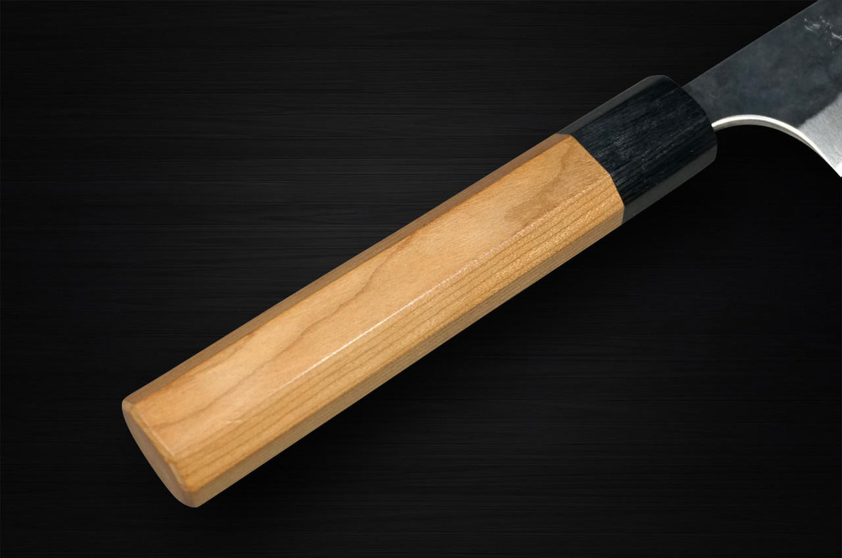 Yoshimi Kato Aogami Super Clad Kurouchi AC Japanese Chef's Slicer(Sujihiki) 270mm with Black Cherry Octagonal Handle 
