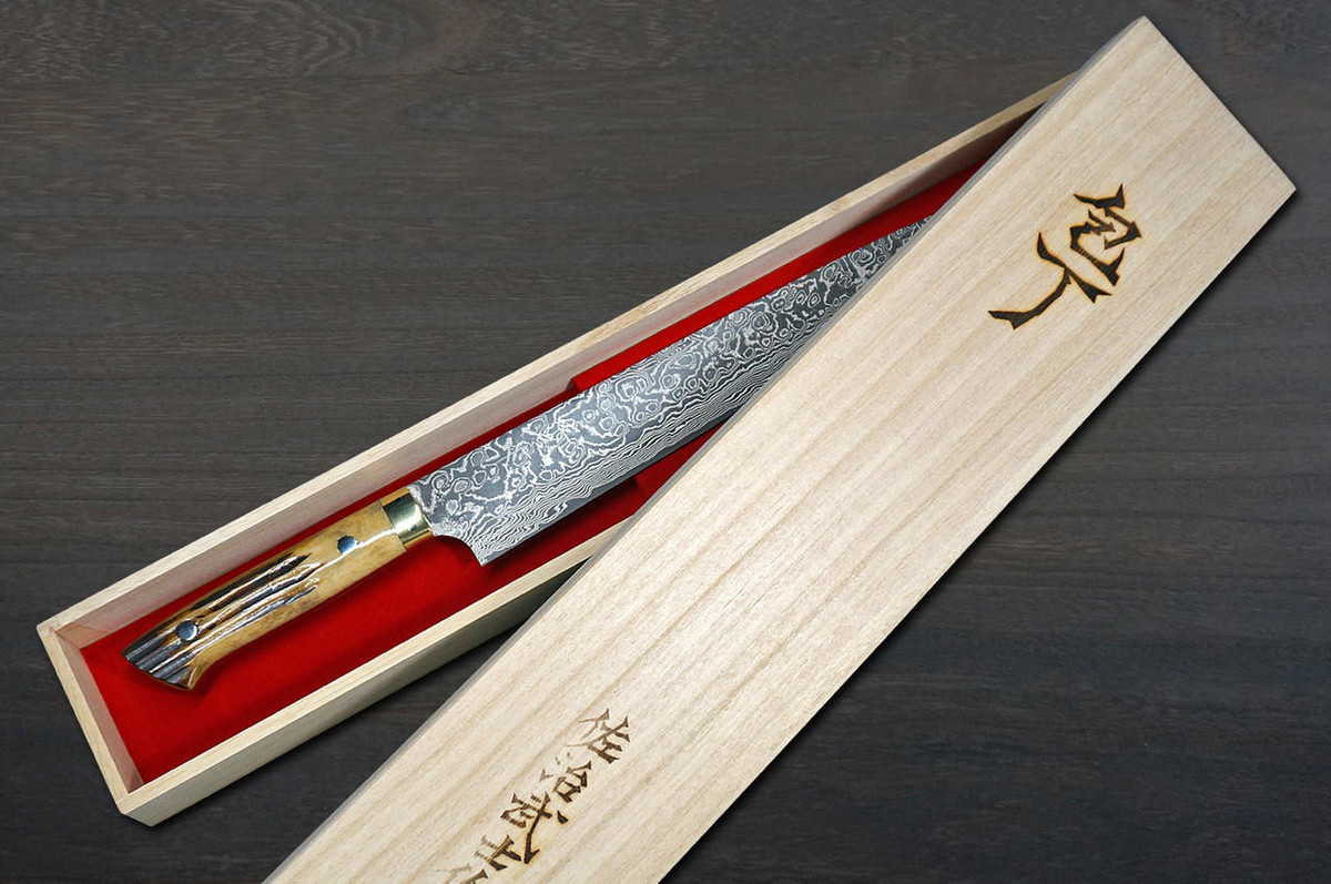 Takeshi Saji R2(SG2) Black Damascus DHM Japanese Chef's Slicer