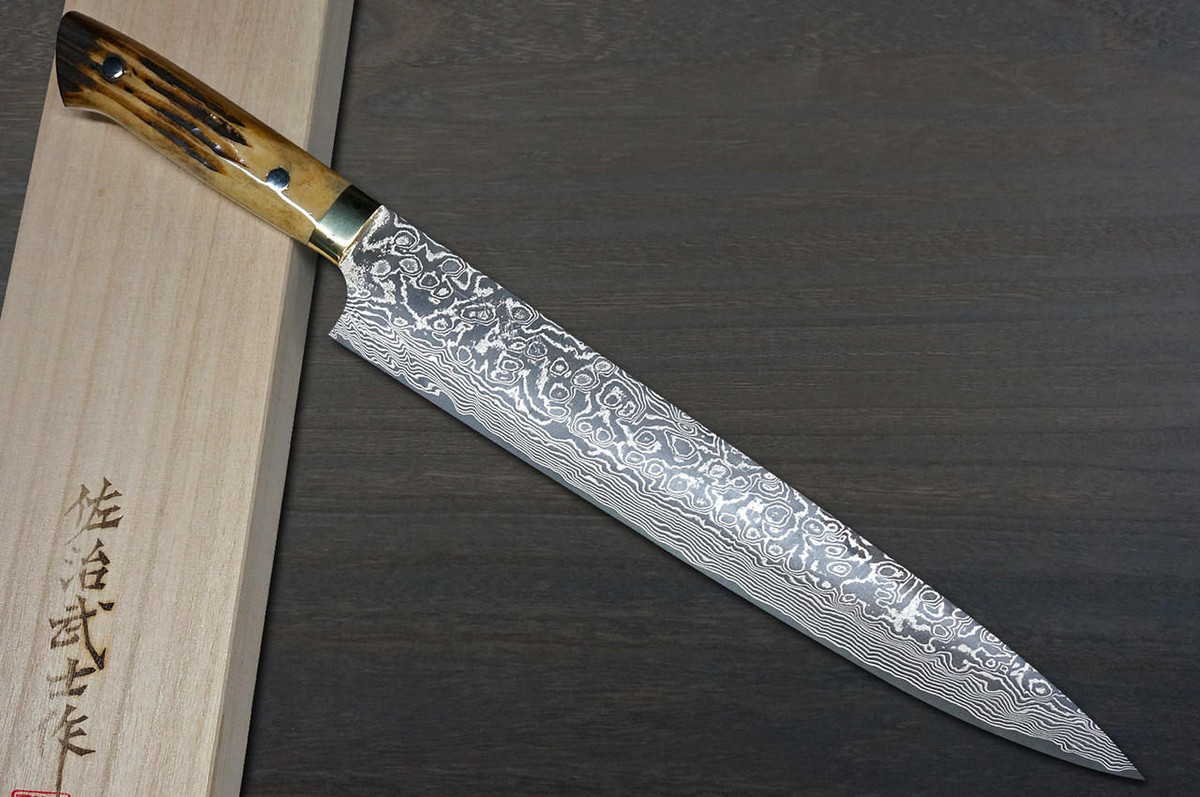 Takeshi Saji R2(SG2) Black Damascus DHM Japanese Chef's Slicer