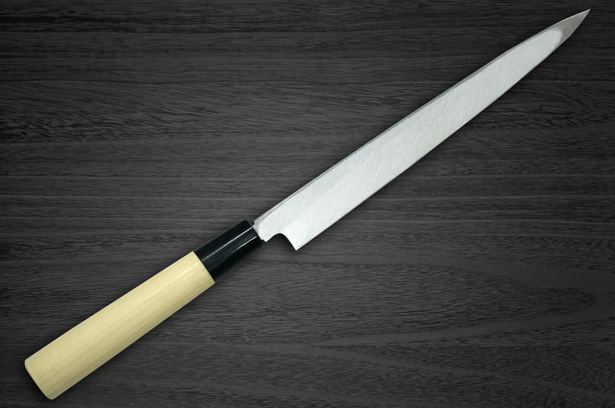 [Left Handed] Sakai Takayuki Kasumitogi Buffalo Tsuba Japanese Chef's Yanagiba(Sashimi) 300mm 