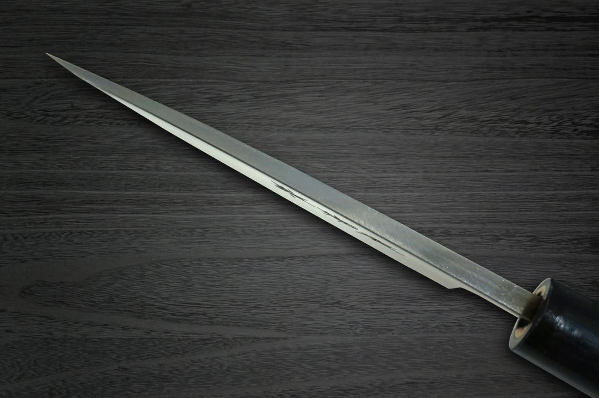 [Left Handed] Sakai Takayuki Kasumitogi Buffalo Tsuba Japanese Chef's Deba Knife 225mm 