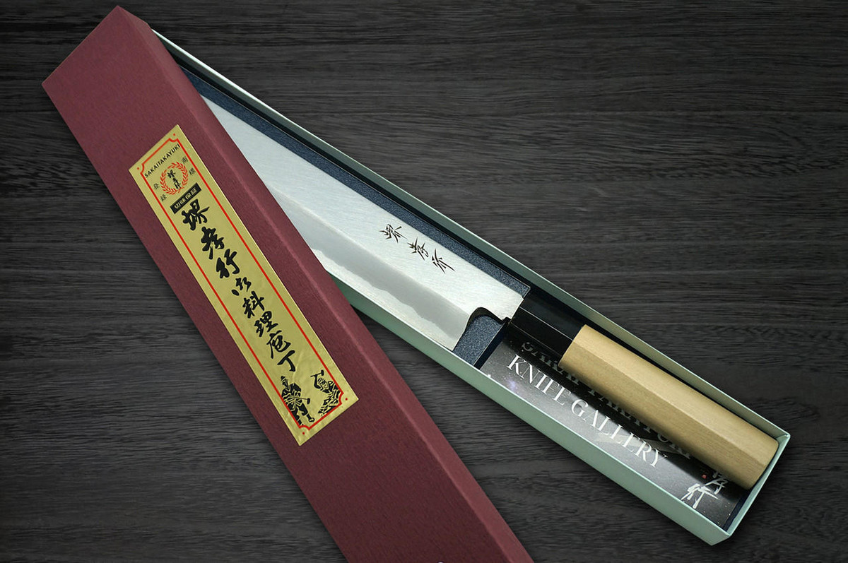 [Left Handed] Sakai Takayuki Kasumitogi Buffalo Tsuba Japanese Chef's Hone-Kiri 270mm 