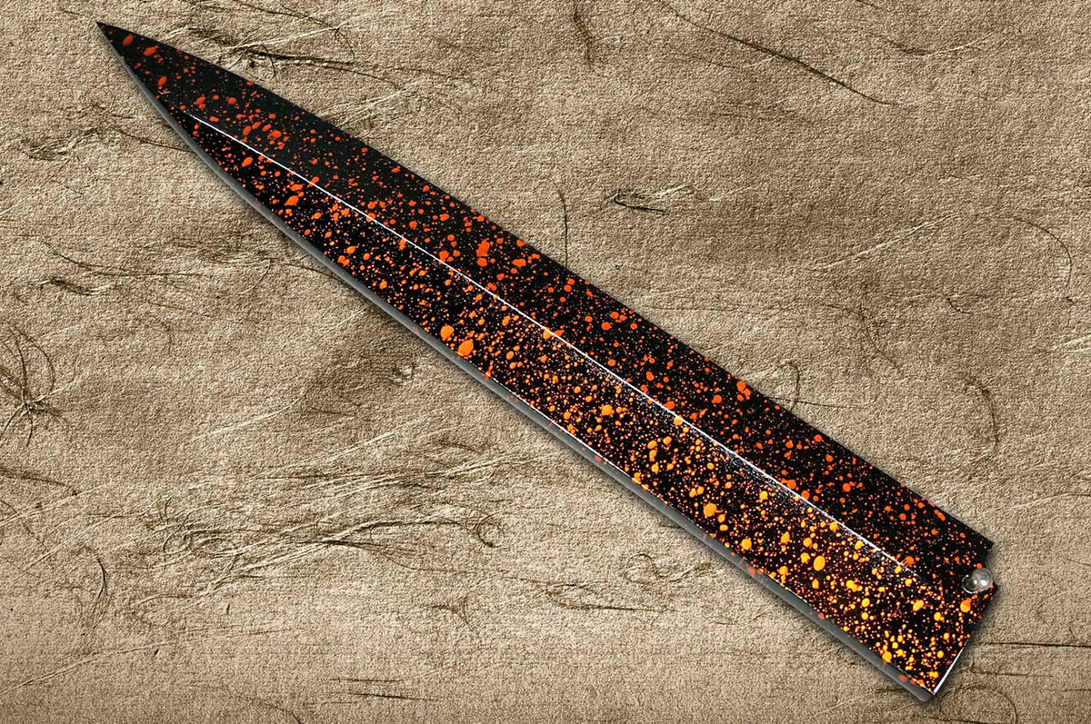 Shikisai Lacquered Saya Sheath [with Ebony Pin] [Kincha] for 210mm Yanagiba(Sashimi) 