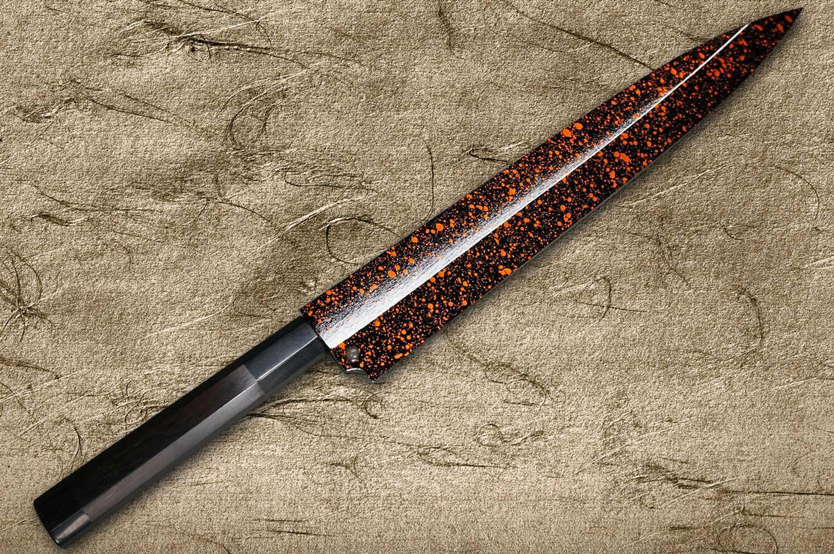 Shikisai Lacquered Saya Sheath [with Ebony Pin] [Kincha] for 330mm Yanagiba(Sashimi) 