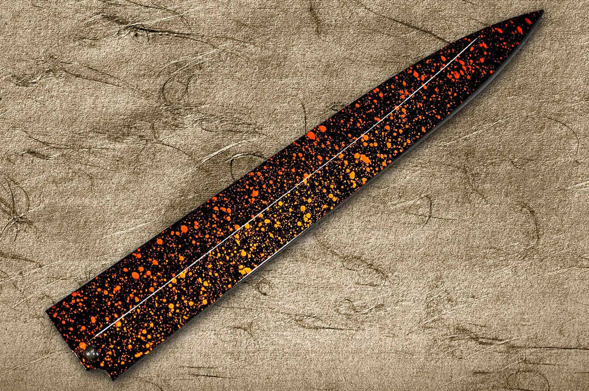 Shikisai Lacquered Saya Sheath [with Ebony Pin] [Kincha] for 330mm Yanagiba(Sashimi) 