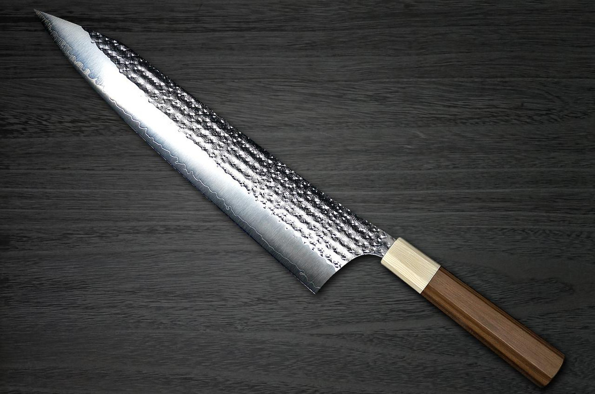 Yu Kurosaki R2(SG2) Hammered SENKO-EI WA WN8W Japanese Chef's Gyuto Knife 270mm with Wood-Grain Ring Walnut Handle 