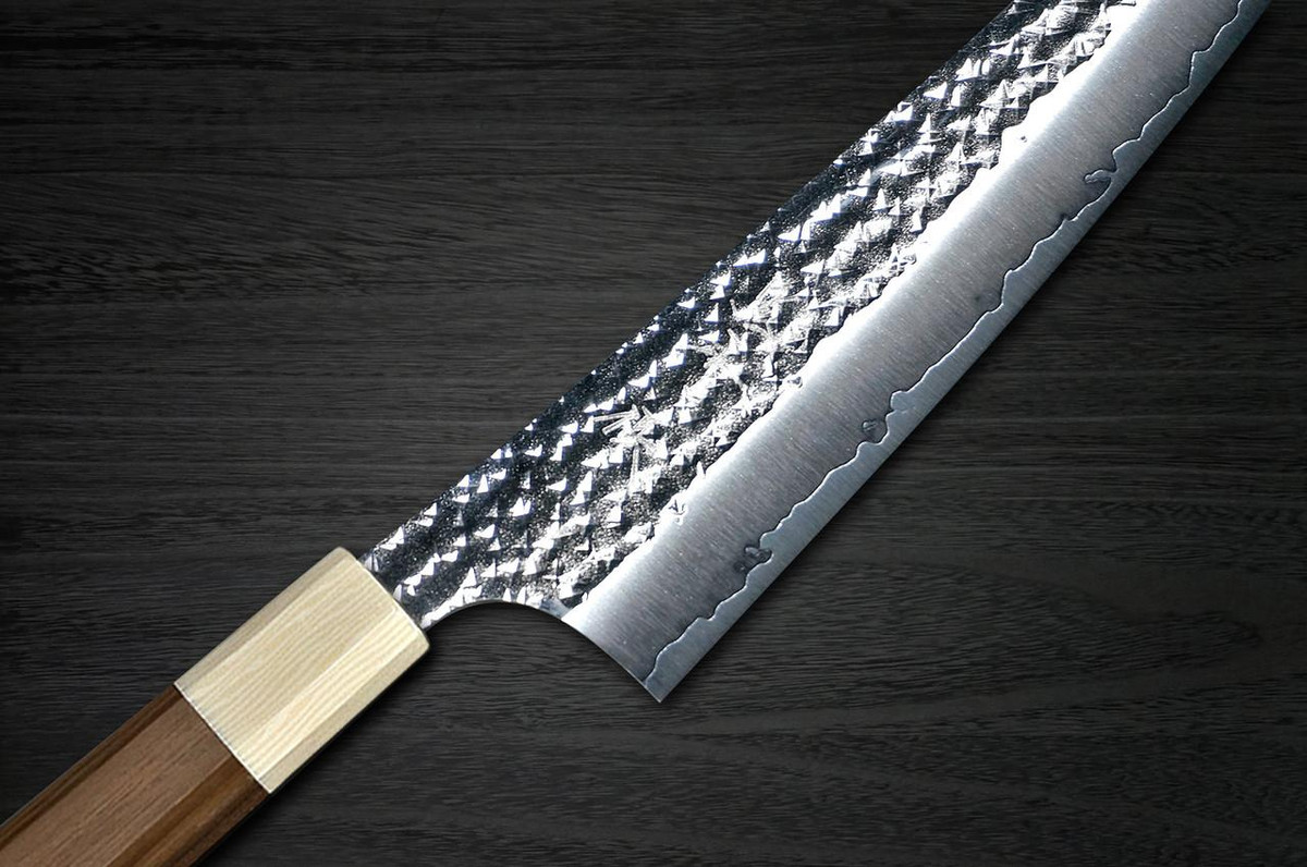 Yu Kurosaki R2(SG2) Hammered SENKO-EI WA WN8W Japanese Chef's Gyuto Knife 210mm with Wood-Grain Ring Walnut Handle 