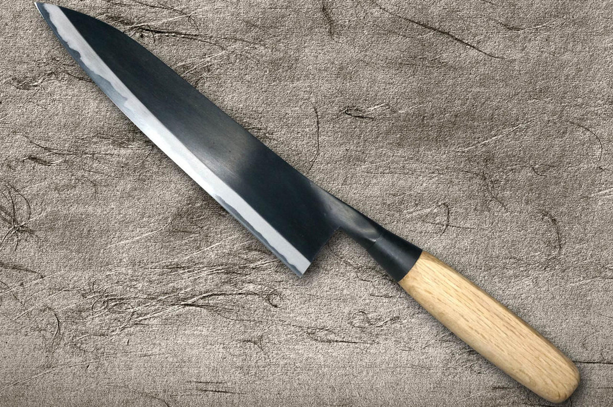Muneaki EDOUCHI White Steel Kurouchi Japanese Chef's Gyuto Knife 165mm with WhiteOak Handle 