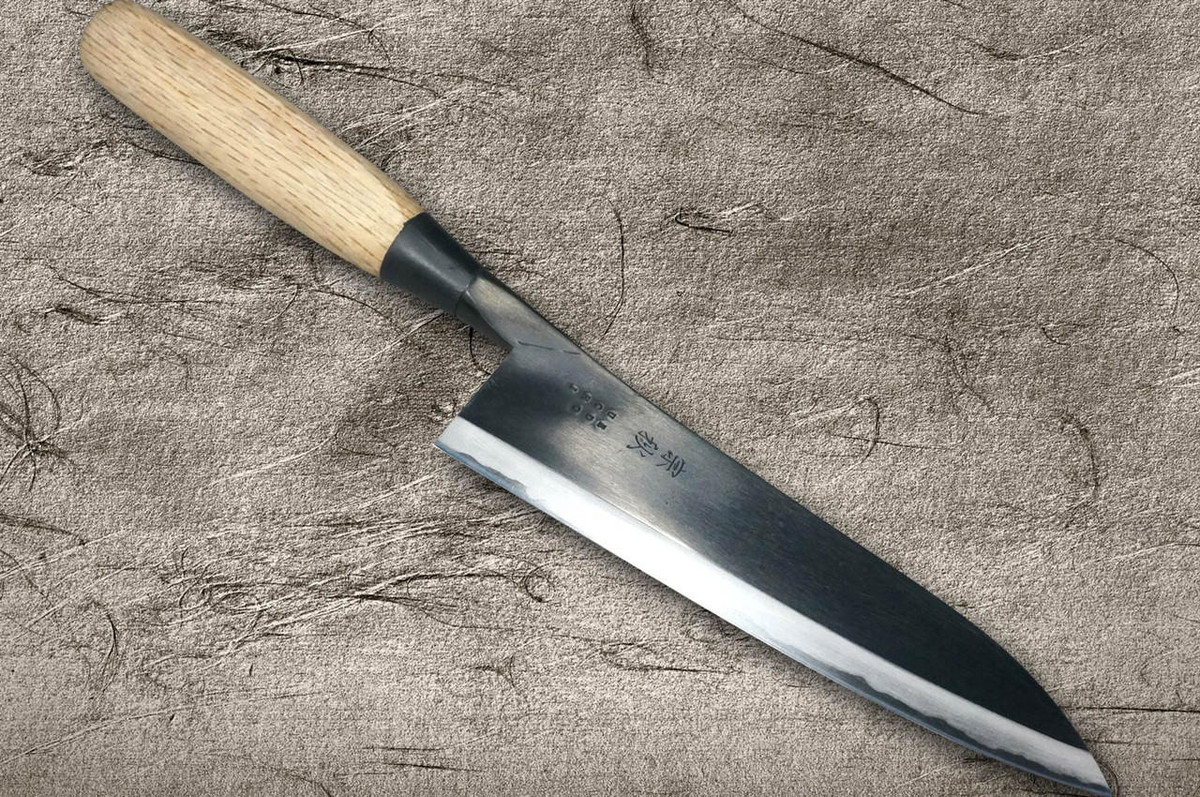 Muneaki EDOUCHI White Steel Kurouchi Japanese Chef's Gyuto Knife 165mm with WhiteOak Handle 