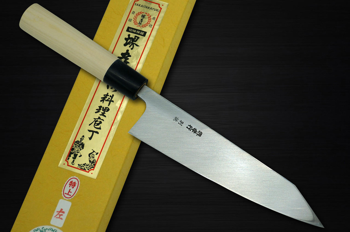 [Left Handed] Sakai Takayuki Tokujyo Supreme (White 2 steel) Japanese Chef's Kiritsuke Deba 180mm 