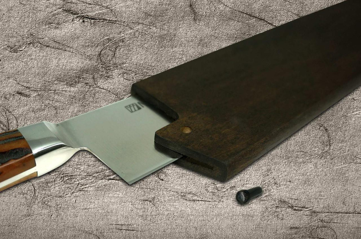 Magnolia Saya Sheath Dark Brown [with Ebony Pin] for 270mm Chef Knife(Gyuto) 