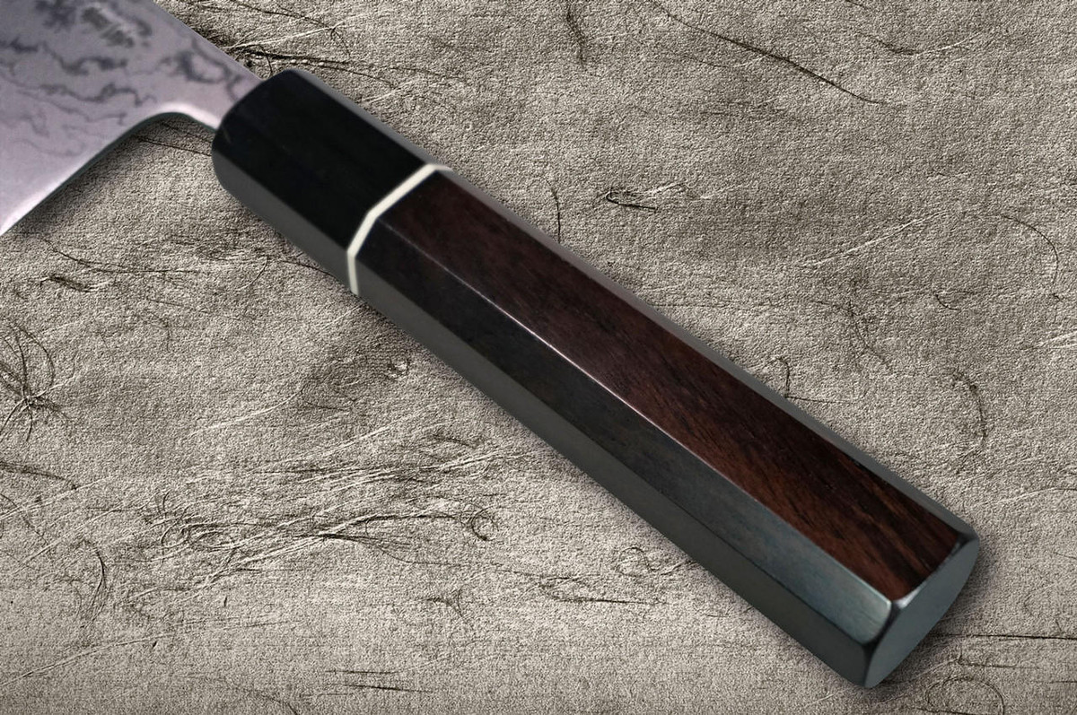 Shigeki Tanaka Aogami No.2 Damascus EB Japanese Chef's Slicer(Sujihiki) 210mm with Ebony Handle 