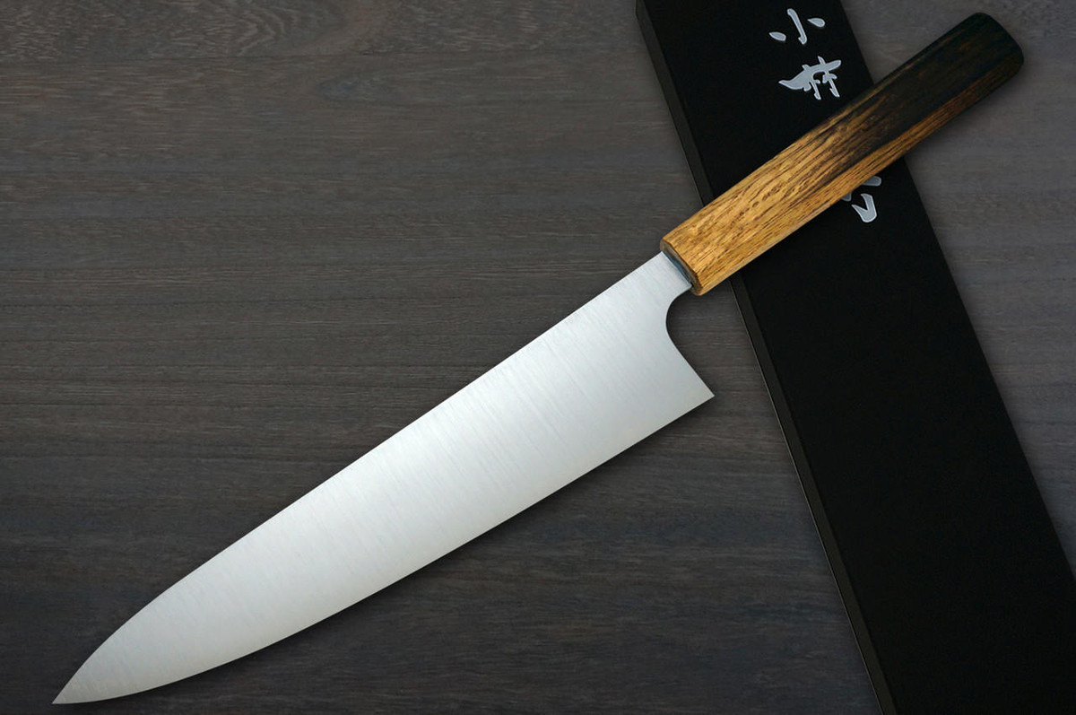 Kei Kobayashi R2 Special Finished OK8BYW Japanese Chef's Gyuto Knife 210mm with Urushi Lacquered Oak Handle 