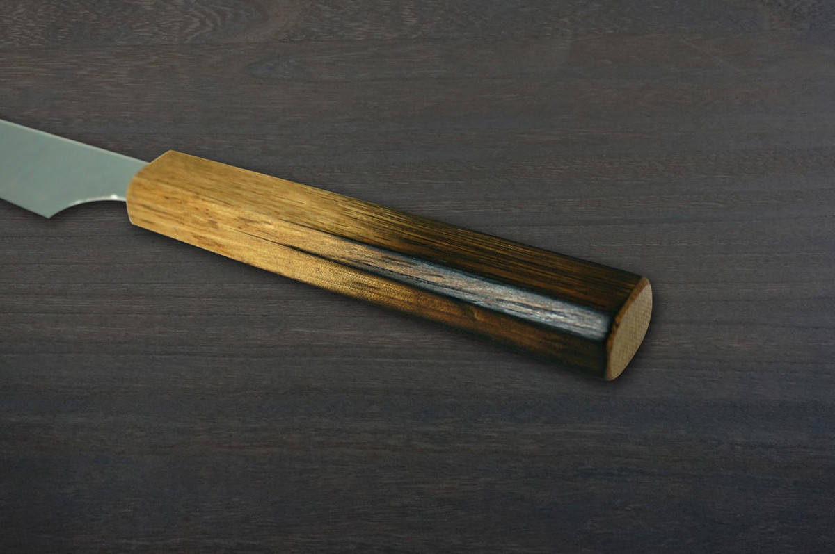 Kei Kobayashi R2 Special Finished OK8BYW Japanese Chef's Petty Knife(Utility) 150mm with Urushi Lacquered Oak Handle 
