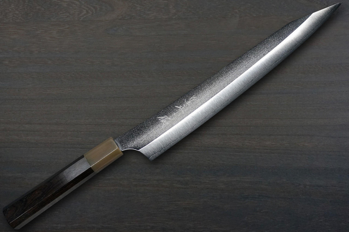 Yu Kurosaki VG-XEOS NEW GEKKO WA EB8W Japanese Chef's Slicer(Sujihiki) 270mm with White Buffalo Ring Ebony Handle 