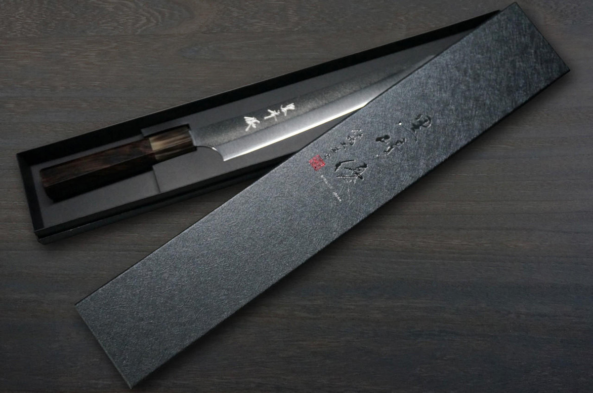 Yu Kurosaki VG-XEOS NEW GEKKO WA EB8W Japanese Chef's Slicer(Sujihiki) 270mm with White Buffalo Ring Ebony Handle 