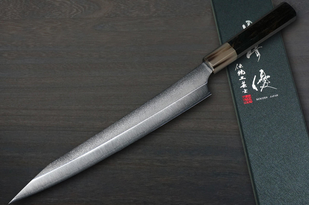 Yu Kurosaki VG-XEOS NEW GEKKO WA EB8W Japanese Chef's Slicer(Sujihiki) 240mm with White Buffalo Ring Ebony Handle 