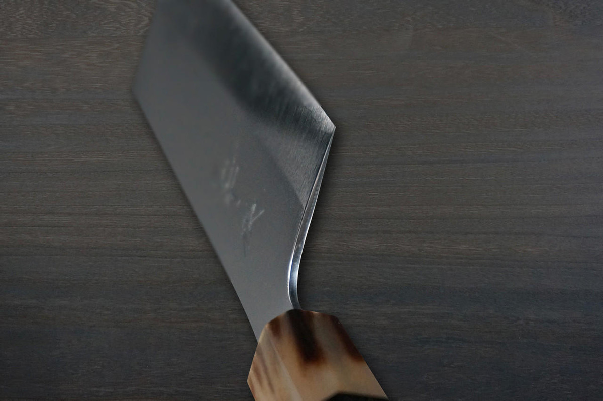 Yu Kurosaki VG-XEOS NEW GEKKO WA EB8W Japanese Chef's Nakiri(Vegetable) 165mm with White Buffalo Ring Ebony Handle 