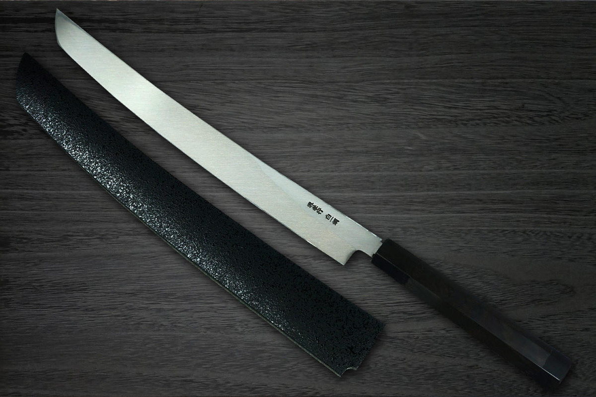 Sakai Takayuki Byakko White Tiger (White 1 steel) Japanese Chef's Sakimaru-Takohiki Zangetsu(Sashimi) 360mm 