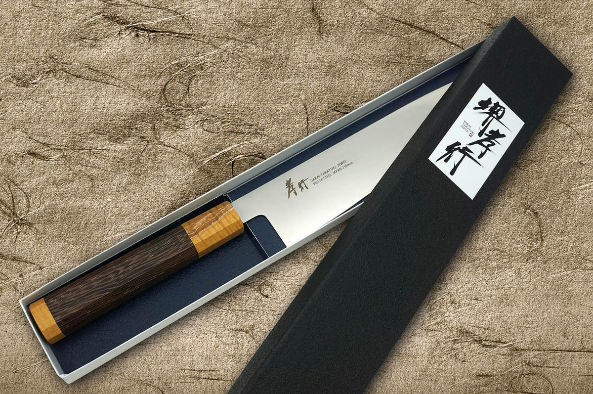 Sakai Takayuki JEWEL VG1 Japanese Chef's Gyuto Knife 240mm Double Ring Wenge Handle [Topaz] 