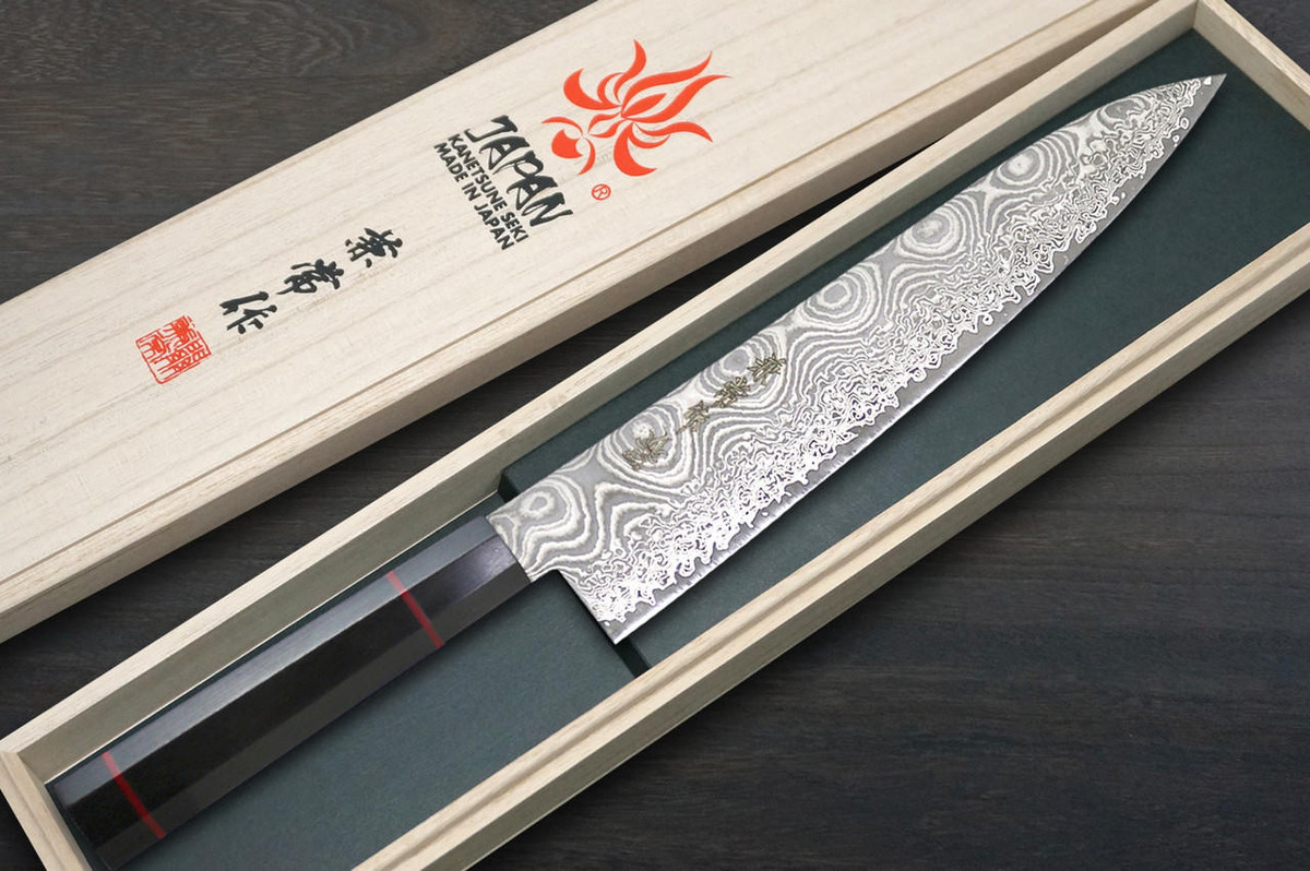 Kanetsune 101-Layer Damascus NAMISHIBUKI Japanese Chef's Gyuto Knife 210mm 
