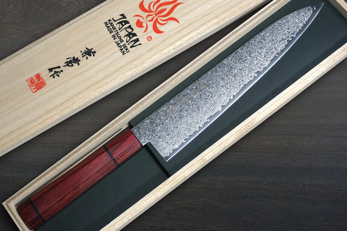 Kanetsune 63-Layer Damascus MINAMO-KAZE Japanese Chef's Gyuto Knife 210mm 