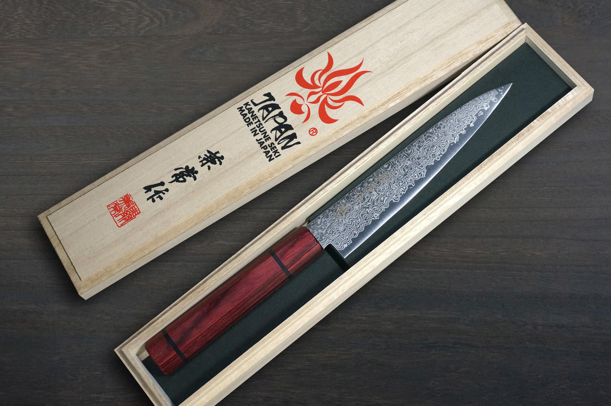 Kanetsune 63-Layer Damascus MINAMO-KAZE Japanese Chef's Petty