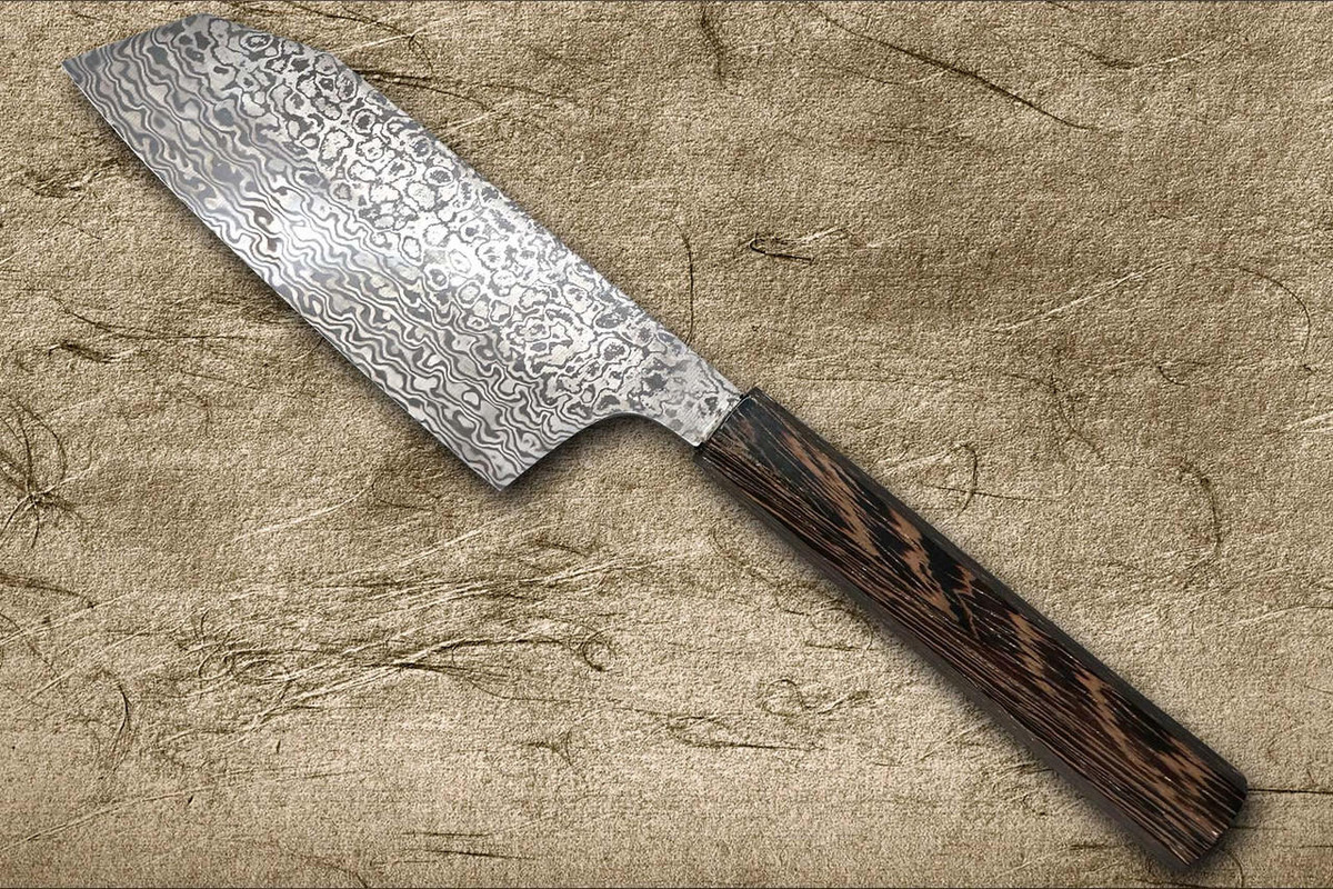 Sakai Takayuki VG10-VG2 Coreless Damascus Japanese Chef's Small Bunka Knife 135mm with Wenge Handle 