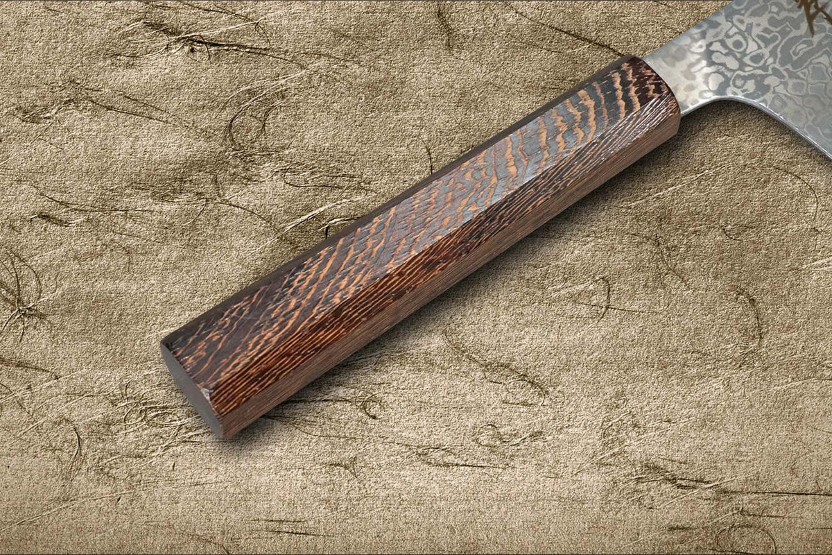 堺孝行VG10-VG2 无芯Damascus 日本厨师用宽版文化刀195毫米，鸡翅木