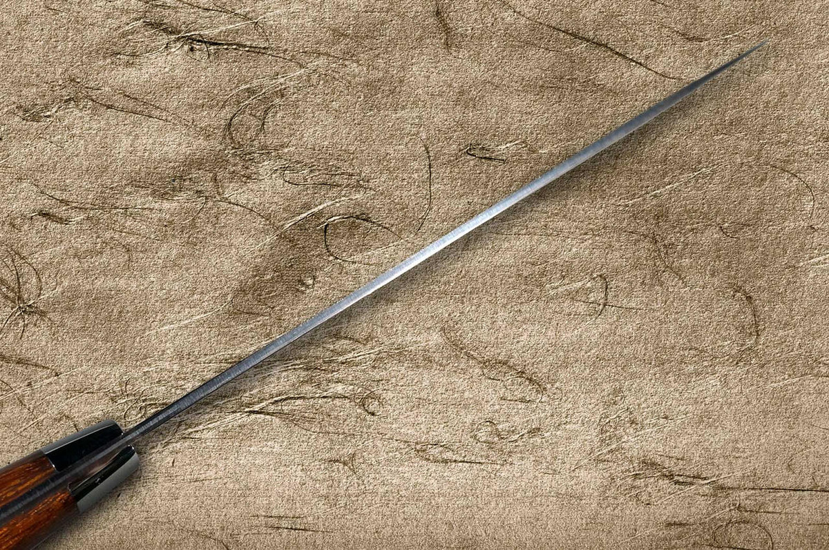 Takeshi Saji VG10W Colored Damascus Nashiji IRN Japanese Chef's Petty Knife(Utility) 90mm with Desert Ironwood Handle 