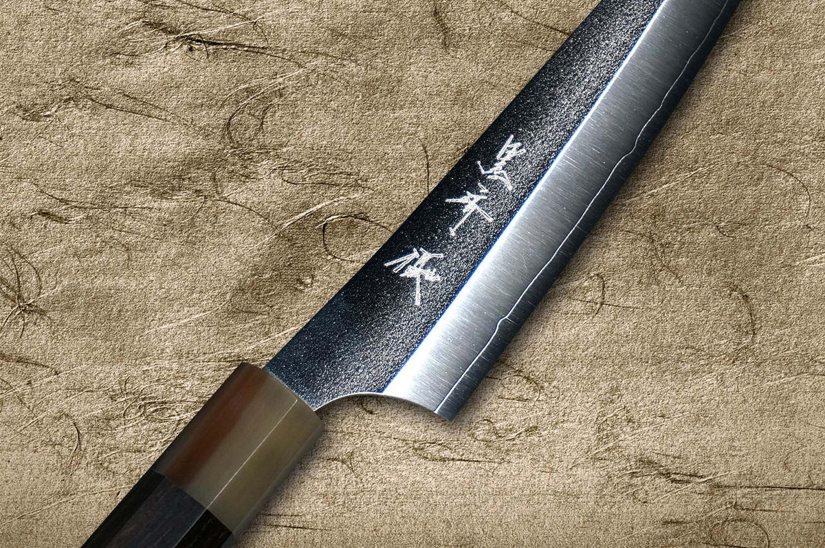 Yu Kurosaki VG-XEOS NEW GEKKO WA EB8W Japanese Chef's Petty Knife(Utility) 150mm with White Buffalo Ring Ebony Handle 