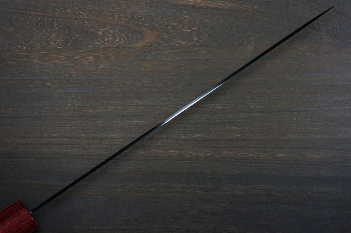 Keiichi Fujii AUS10 Nickel Damascus RS8R Japanese Chef's Gyuto Knife 270mm with Urushi Lacquered Oak Handle 