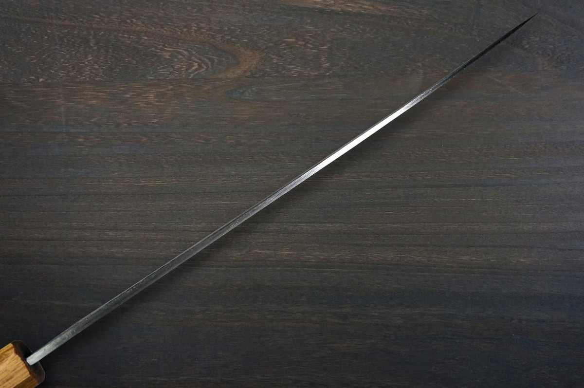 Keiichi Fujii AUS10 Nickel Damascus OK8B Japanese Chef's Kiritsuke-Gyuto Knife 240mm with Urushi Lacquered Oak Handle 