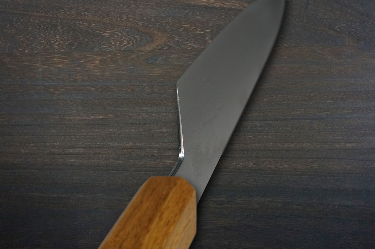 Keiichi Fujii AUS10 Nickel Damascus OK8B Japanese Chef's Gyuto Knife 270mm with Urushi Lacquered Oak Handle