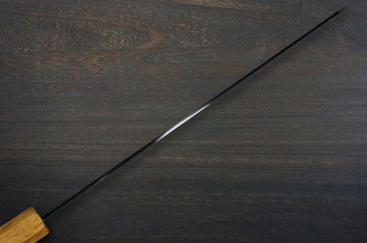 Keiichi Fujii AUS10 Nickel Damascus OK8B Japanese Chef's Slicer(Sujihiki) 240mm with Urushi Lacquered Oak Handle 