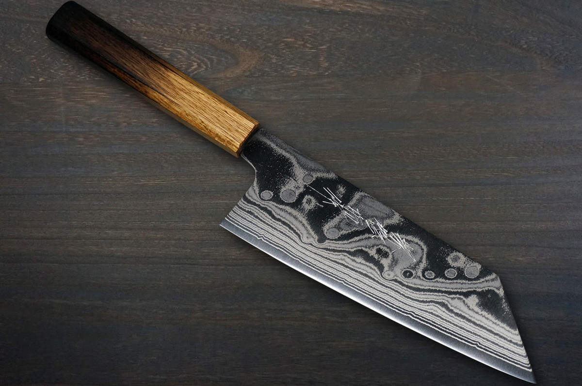 Keiichi Fujii AUS10 Nickel Damascus OK8B Japanese Chef's Bunka