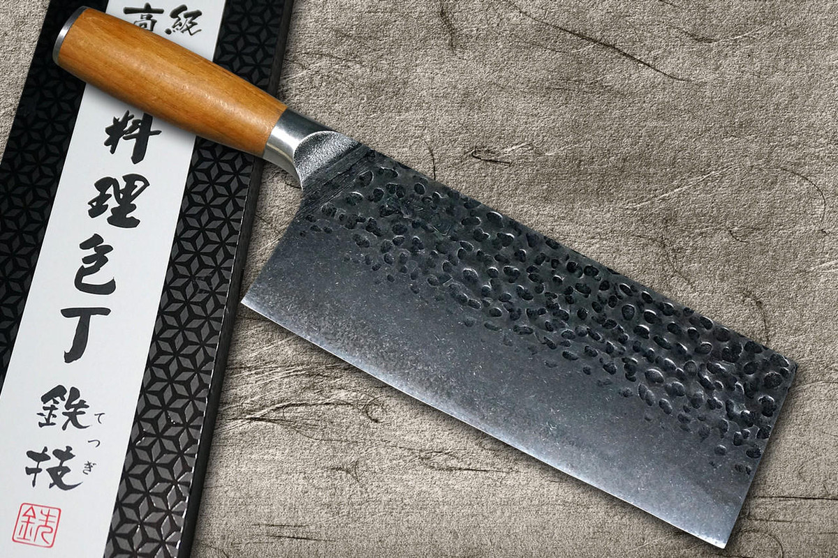 Tetsugi High-Carbon Molybdenum Stainless Hammered Japanese Chef's Chinese Vegetable Knife 190mm 