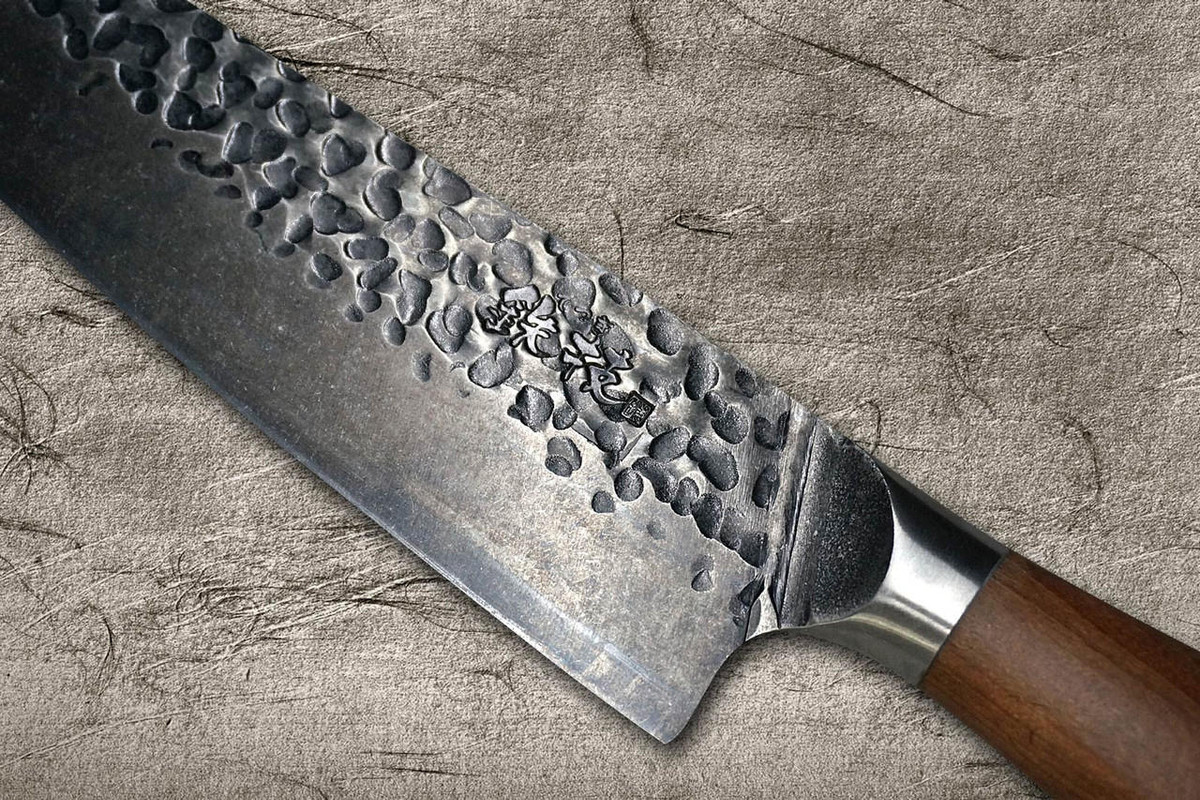 Tetsugi High-Carbon Molybdenum Stainless Hammered Japanese Chef's Bunka Knife 190mm 