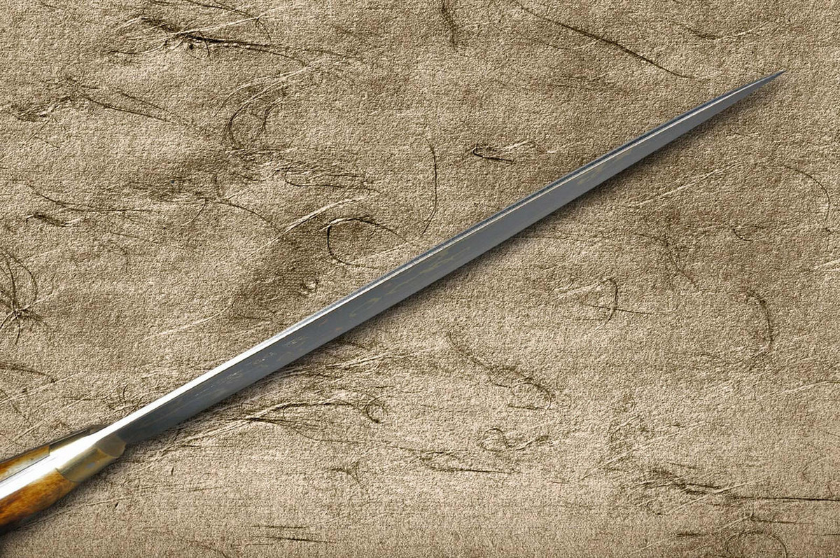 Takeshi Saji Aogami Colored Damascus DHM-NNM Japanese Chef's Gyuto Knife 210mm with Brown Antler Handle Nomura Special 