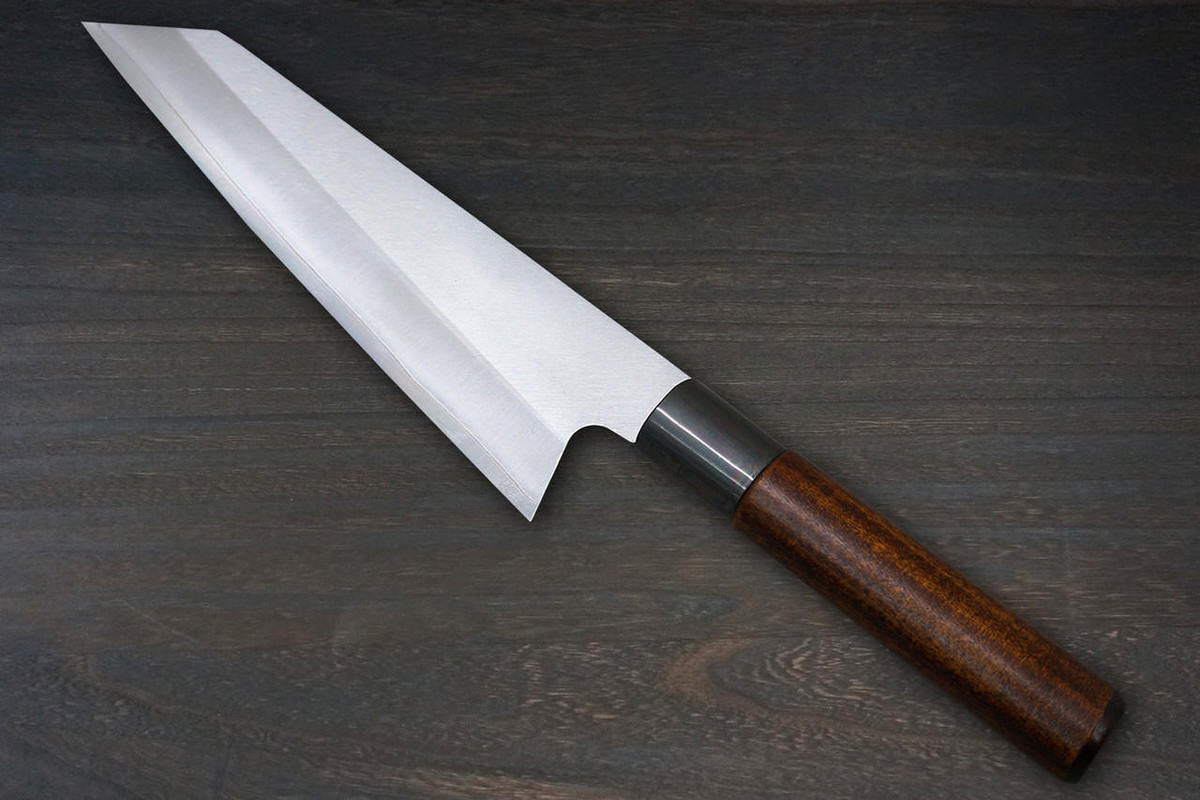 Misuzu VG10 Brass-Urushi  Japanese Chef's Bunka Knife 165mm with Lacquered Magnolia Handle 